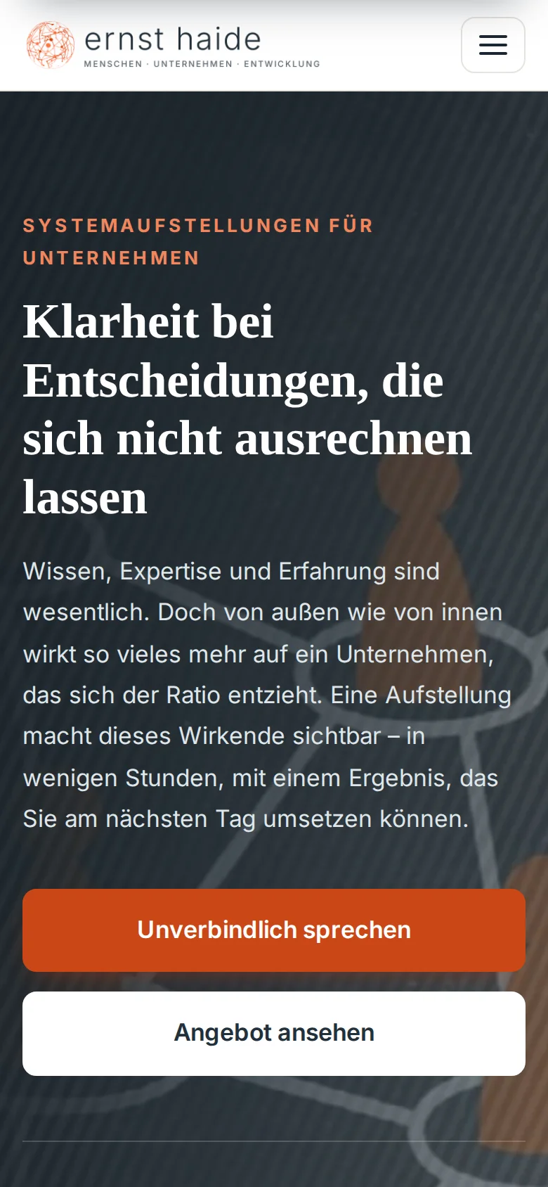 Eine mit der KI gebaute Website auf dem Handy: haide-beratung.de